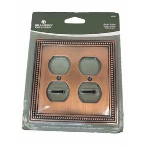 Brainerd Gallery Double Duplex Aged Brushed Copper Outlet Cover 64246